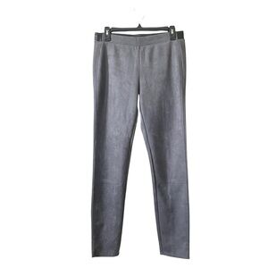 WHBM White House Black Market Ultra Suede Legging Women's Sz 6 Gray Faux Leather
